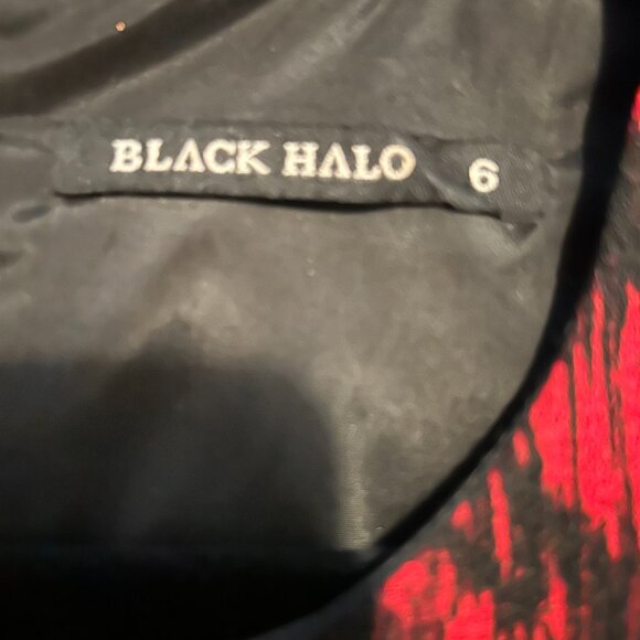 Black Halo Red and Black Sleeveless Bodycon Dress Size 6 - Picture 3 of 3